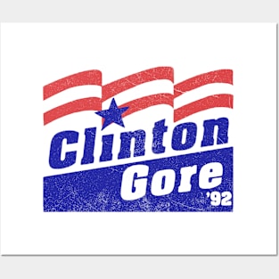 CLINTON GORE 92 - VINTAGE ELECTION SHIRT Posters and Art